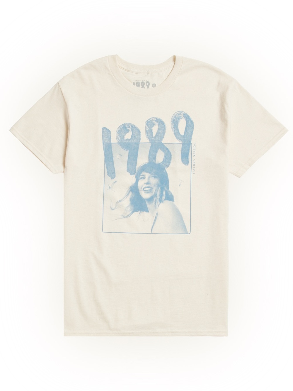 Taylor Swift 1989 Taylor’s Version Graphic Band Tee Shirt Medium Blue Cream